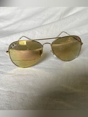 Ray-Ban Gold Frame with Gold Lenses Aviator Sunglasses